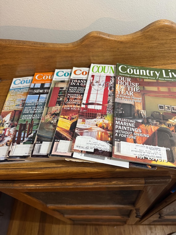 Vintage Country Living Magazine Set of Six 1995-1997
