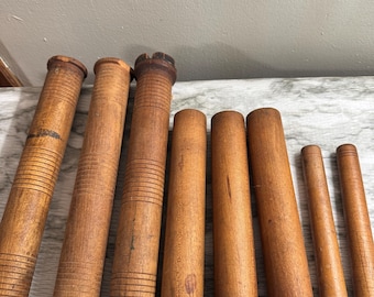 Vintage Wooden Bobbins lot of 8