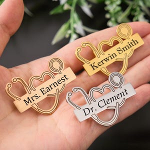 Personalized Doctor Pin,Custom Name Brooch For Doctor,Nurse Pin,Doctor Badge,Stethoscope Pin,Doctor Nameplate,Doctor Gift,Gift For Nurse