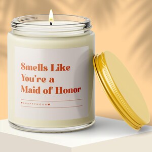 Engagement Candle, Bridesmaid Proposal Gift, Custom Will You Be My Bridesmaid Candle, Wedding Party Gift, Personalized Maid of Honor Candle