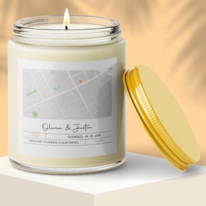 Custom Engagement Location Candle, Personalized Map Engagement Candle Gift for Couple, Unique Engagement Gift, Wedding Keepsake for Couples