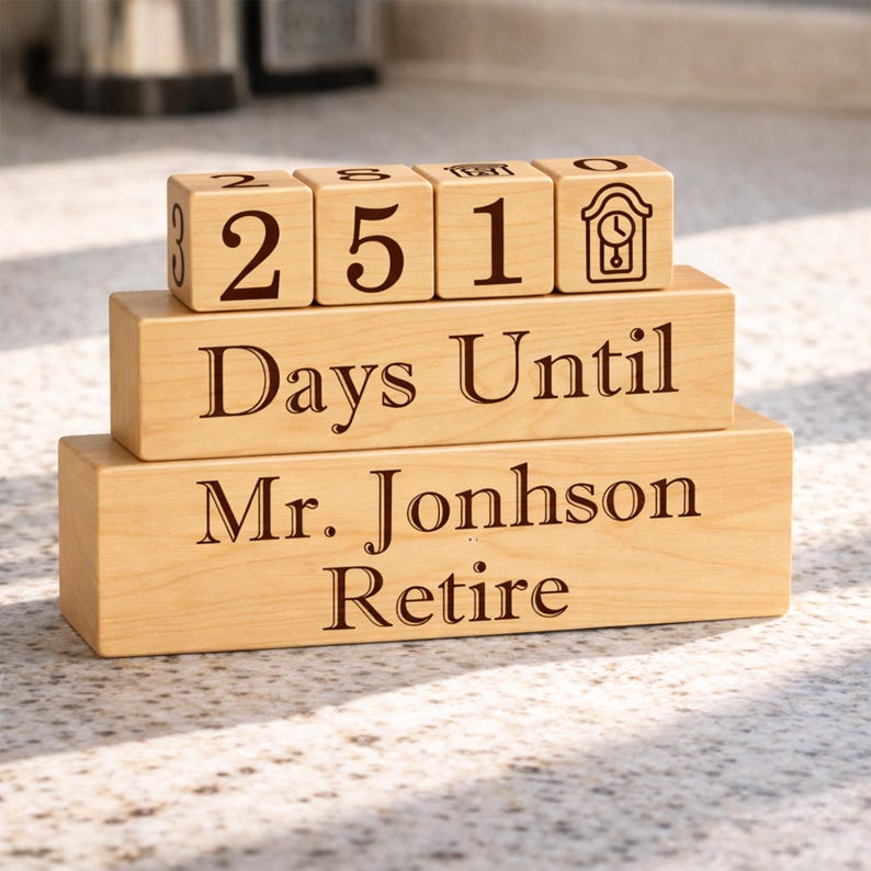 Custom Retirement Countdown Blocks,days Until Retire Blocks, Retirement ...