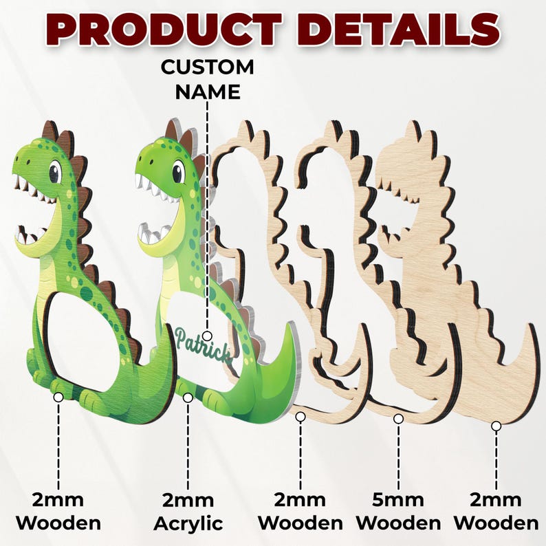 Custom Dinosaur Piggy Bank for Kids,Name Coin Bank,Wooden Dino Nursery Decor, Kids Savings Bank,Birthday Gift for Boys Girls,Gift For Kid image 3