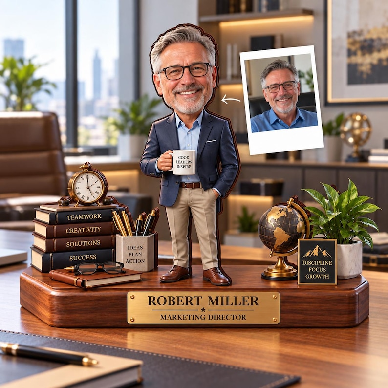 Personalized Boss Day Desk Wooden Block,photo Manager Gift,boss ...