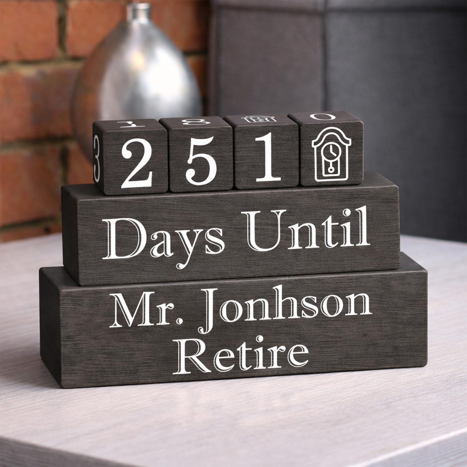 Custom Retirement Countdown Blocks,days Until Retire Blocks, Retirement ...