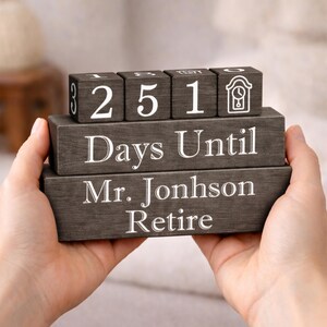Custom Retirement Countdown Blocks,days Until Retire Blocks, Retirement ...