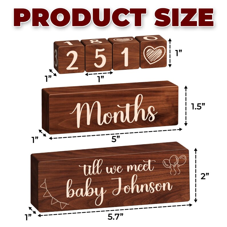 Custom Baby Countdown Blocks, Weeks Until Baby Arrives Blocks,days ...