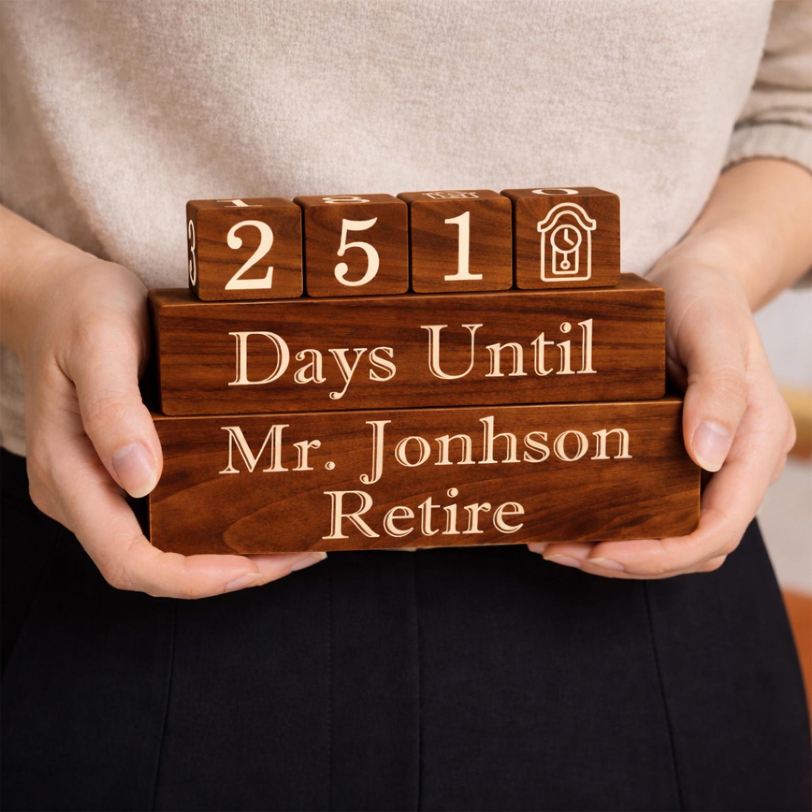 Custom Retirement Countdown Blocks,days Until Retire Blocks, Retirement ...