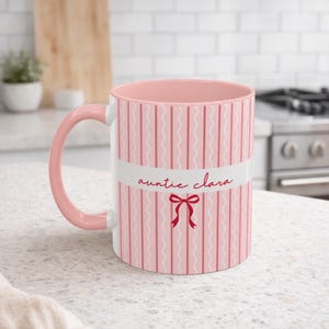 Tante Becher, Babymitteilung Geschenk für Tante, Tia Zia Kaffeetasse, personalisierte Schwangerschaft offenbaren, neue Tante Geschenkidee, benutzerdefinierte Namenstasse Bild 9