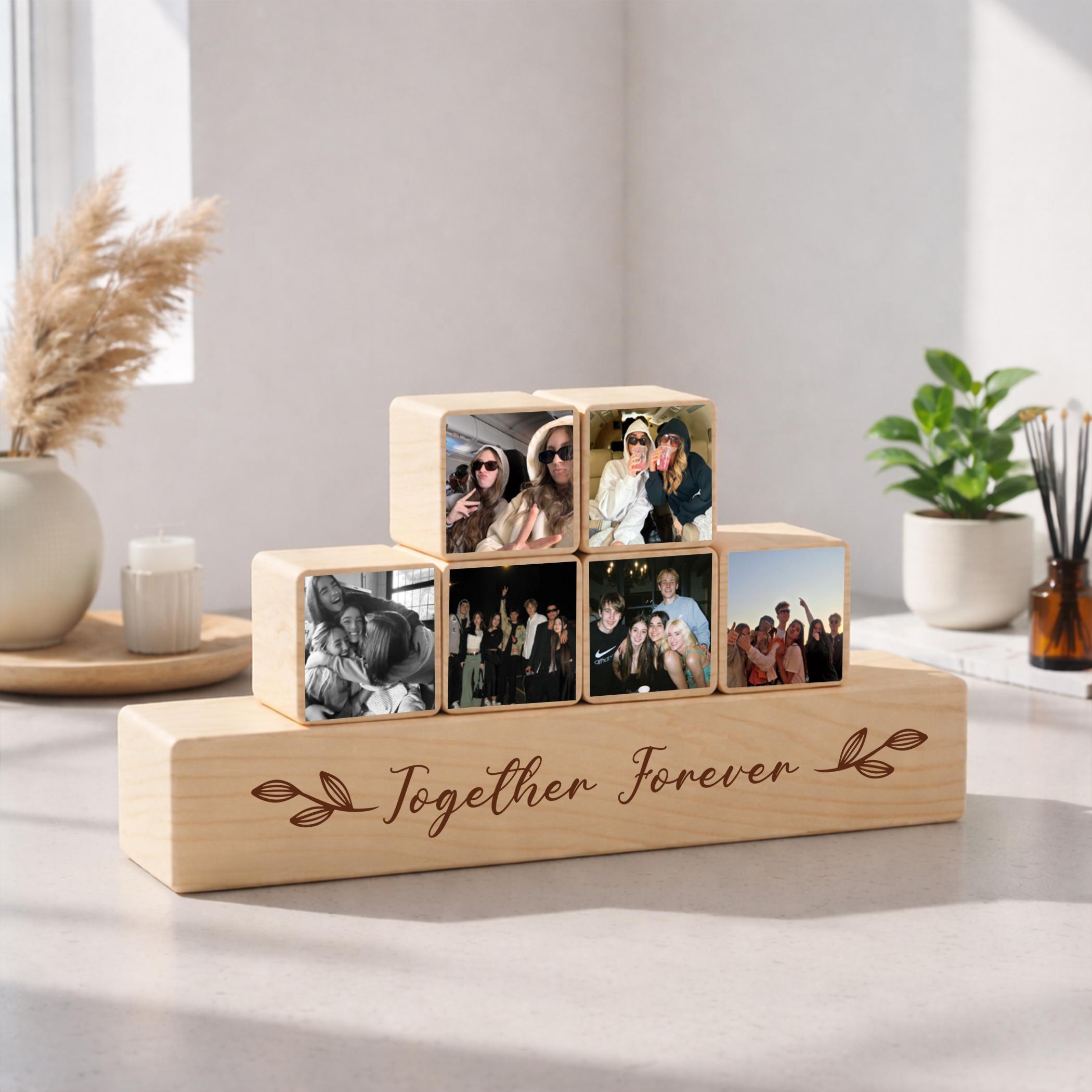 Personalized Photo Wooden Blocks Set, Custom Picture Memory Blocks ...