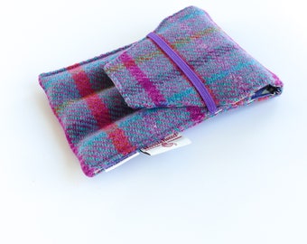 Wool Tweed and Silk with Accessory Pouch Pen Wrap Pen Roll Pen Case