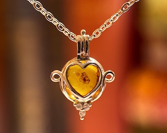 SPIDER sphere pendant fossil amber / chain necklace / 99 million year old Burmese / unisex design