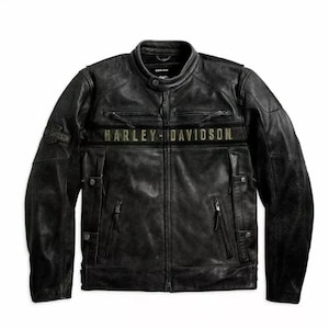 New Genuine Cowhide Leather Men&#39;s Motorbike Jacket - Harley-Davidson Inspired, Premium Pure Leather Biker Jacket, Durable Motorcycle Jacket