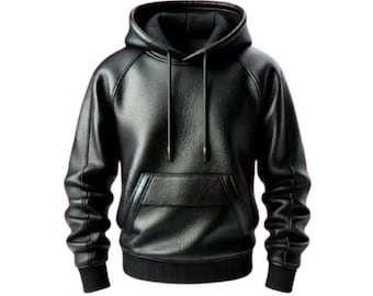 Herren Schwarz Premium Leder Hoodie - Handgemachte echte Lammfelljacke | Echtleder Zip Up Kapuzenjacke | Wintermode Geschenk für Ihn USA