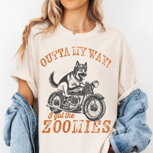 Retro Dog Biker T-Shirt: Moto Boho German Shepherd Tee image 7