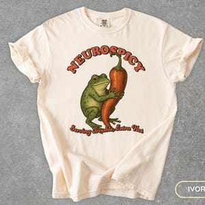 Vintage Frog Autism Shirt, Retro Neurospicy Tee-Shirt Gift for Friend with ADHD, Goblincore Neurodivergent TShirt, 90s Funny Frog Lover Gift