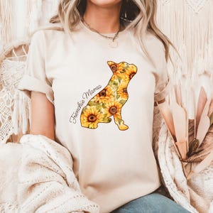 Floral French Bulldog T-Shirt: Sunflower Frenchie Owner Tee