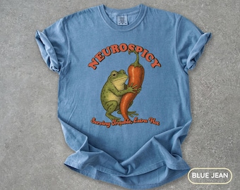 Camiseta vintage de rana con autismo, divertida camiseta para amantes de las ranas con TDAH, regalo para amigos neurodivergentes, hijo o hija, camiseta retro de sapo con TDAH y neuropicante.