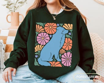 Floral Australian Shepherd Sweatshirt: Boho Dog Mom Gift