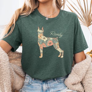 Personalized Rottweiler Shirt, Custom Name Rottweiler TShirt, Gift for Rottie Lover, Cottagecore New Dog Owner T-Shirt Floral Boho Pet Shirt