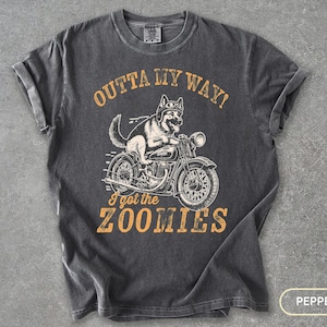 Retro Dog Biker T-Shirt: Moto Boho German Shepherd Tee image 1