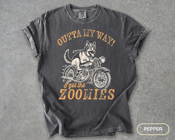 Retro Dog Biker T-Shirt: Moto Boho German Shepherd Tee