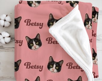 Personalized Pet Photo Fleece Blanket, Custom Dog or Cat Picture Throw, Cozy Pet Lover Gift, Unique Pet Memorial Blanket for Cat Mom