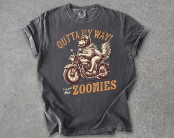 Retro Dog Biker Shirt Moto Boho Golden Retriever TShirt for Motorcycle Rider Vintage Gift for Dog Dad Outdoor Vintage Tee for Golden Mom Top