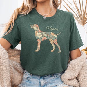 Personalized English Pointer T-Shirt: Floral Dog Shirt Gift
