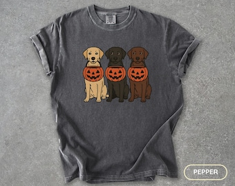 Camiseta de Halloween de Labrador Retriever, camiseta retro de Halloween para perro, camiseta vintage de Labrador Retriever para mamá perruna, regalo para papá perruno, camiseta de calabaza