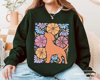 Floral Beagle Sweater: Cottagecore Dog Mom Gift