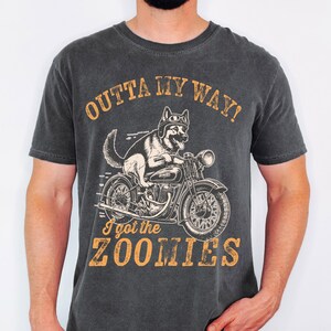 Retro Dog Biker T-Shirt: Moto Boho German Shepherd Tee image 6