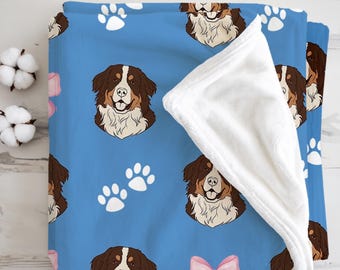 Personalized Coquette Dog Fleece Blanket, Custom Pet Photo Throw for Baby Girl, Cottagecore Dog Mom Gift, Cozy Pet Remembrance Blanket