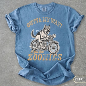 Retro Dog Biker T-Shirt: Moto Boho German Shepherd Tee image 3
