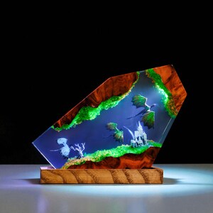 Handmade Dragon Castle Resin Lamp: Fantasy LED Night Light