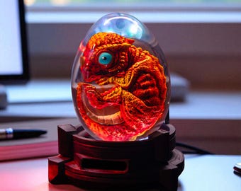Handmade Dinosaur Egg Resin Lamp: Dino Lover Gift