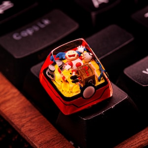 Colorful Clown Face Keycap Resin Artisan for Custom Keyboards Evil Smile Keycap Creepy Clown Resin Keycap for Enthusiasts Handmade gift