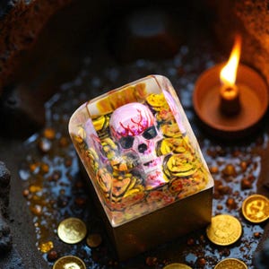 Pink Skull Resin Keycap: Desert Warlord Artisan Keycap