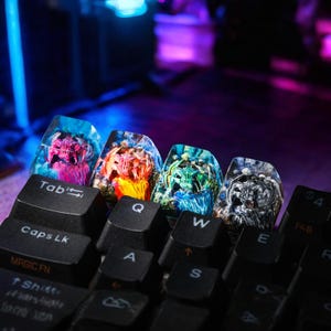 Gift Father Him Epic Dragon Warrior Keycap Custom Resin Keycap for Gamers Fantasy Dragon Keycap Custom Dragon Keycap Fantasy Lover’s Gift