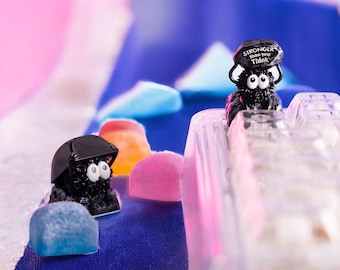 Coal Dust Character Keyboard, Artisan Keycap for MX Style Mechanical Keyboard, Handmade keycap,  Keycaps anime cute, Custom Artisan keycaps