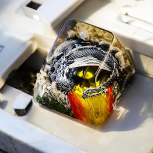 Fantasy Dragon Keycap – Resin Sleeping Dragon for Cherry MX Keyboards, Décor keyboard, Fantasy Handmade Keycap Gift for Him or Her, Gamers