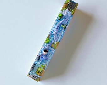 Artisan Resin Spacebar Keycap: Dragon & Warrior Scene - 6.25U Mechanical Keyboard
