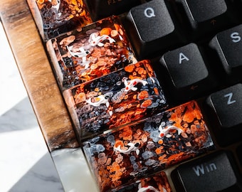 Koi Fish Resin Keycap: Japanese Artisan Cherry MX Keyboard