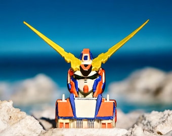 Porte-clés artisanal licorne Gundam fait main : Cherry MX, cadeau pour joueur d'anime