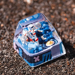 Handmade Astronaut Fishing Resin Keycap: Space Adventure Keyboard