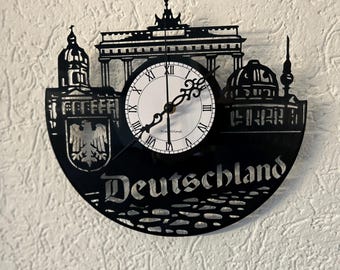 Germany record clock TheKreativVinylShop gift idea wall clock vinyl clock