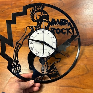 Hard Rock Music Record Clock TheKreativVinylShop Gift Idea Wall Clock Vinyl Clock