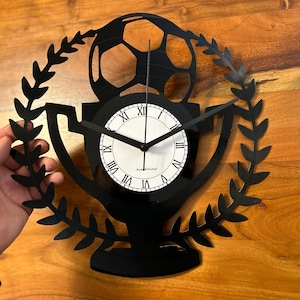 Football Football Cup Record Clock TheKreativVinylShop Gift Idea Wall Clock Vinyl Clock