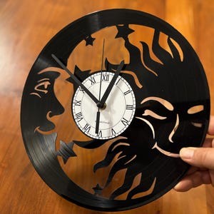 Sun Moon Sun Dream Vinyl Record Clock TheKreativVinylShop Gift Idea Wall Clock Vinyl Clock