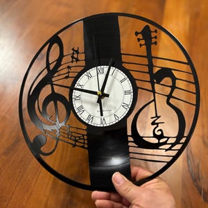 Music Record Clock TheKreativVinylShop Gift Idea Wall Clock Vinyl Clock